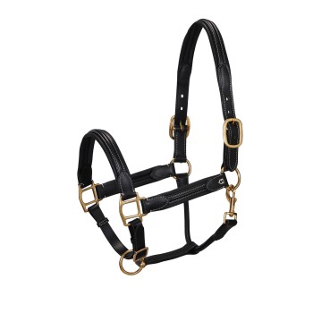 SOFT LEATHER HALTER WITH RESISTANT BUCKLES