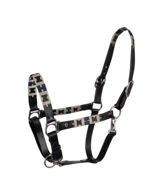 LEATHER HALTER WITH GEOMETRIC PATTERN