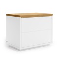 Abilen bedside table oak veneer and white lacquer 53 x 44 cm FSC 100%