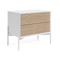 Marielle bedside table in white lacquered ash wood 64 x 54 cm