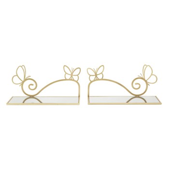 BUTTERFLY SHELF BEDSIDE TABLE, PAIR