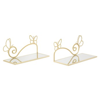 BUTTERFLY SHELF BEDSIDE TABLE, PAIR