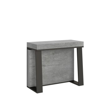 Asia console Anthracite frame - Extendable console 90x40/288 cm Asia White Ash Anthracite frame