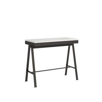 Console Evolution Bench Anthracite frame - Extendable console 90x40/196 cm Small Evolution Bench Nature Oak Anthracite frame