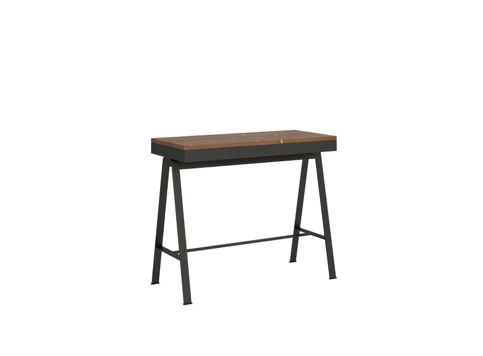 Console Evolution Bench Anthracite frame - Extendable console 90x40/290 cm Evolution Bench Stained Fir Anthracite frame