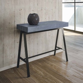 Console Bench with Anthracite frame - Extendable console 90x40/196 cm Banco Small White Ash with Anthracite frame