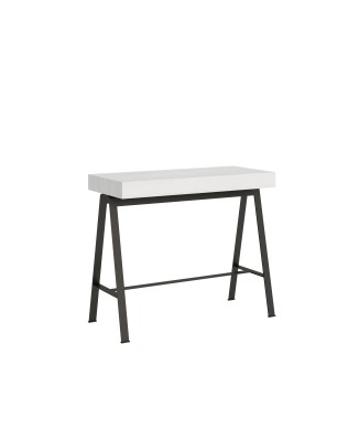 Console Bench Anthracite frame - Extendable console 90x40/196 cm Banco Small White Ash Anthracite frame