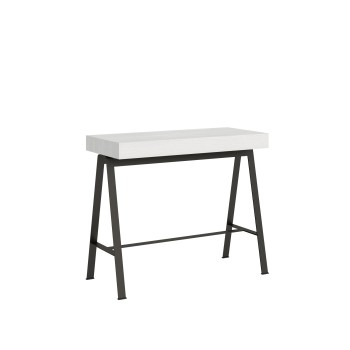 Console Bench Anthracite frame - Extendable console 90x40/196 cm Banco Small White Ash Anthracite frame