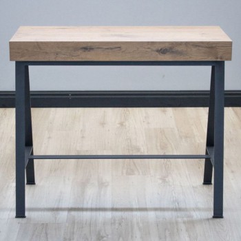 Console Bench Anthracite frame - Extendable console 90x40/196 cm Small Premium Bench Nature Oak Anthracite frame