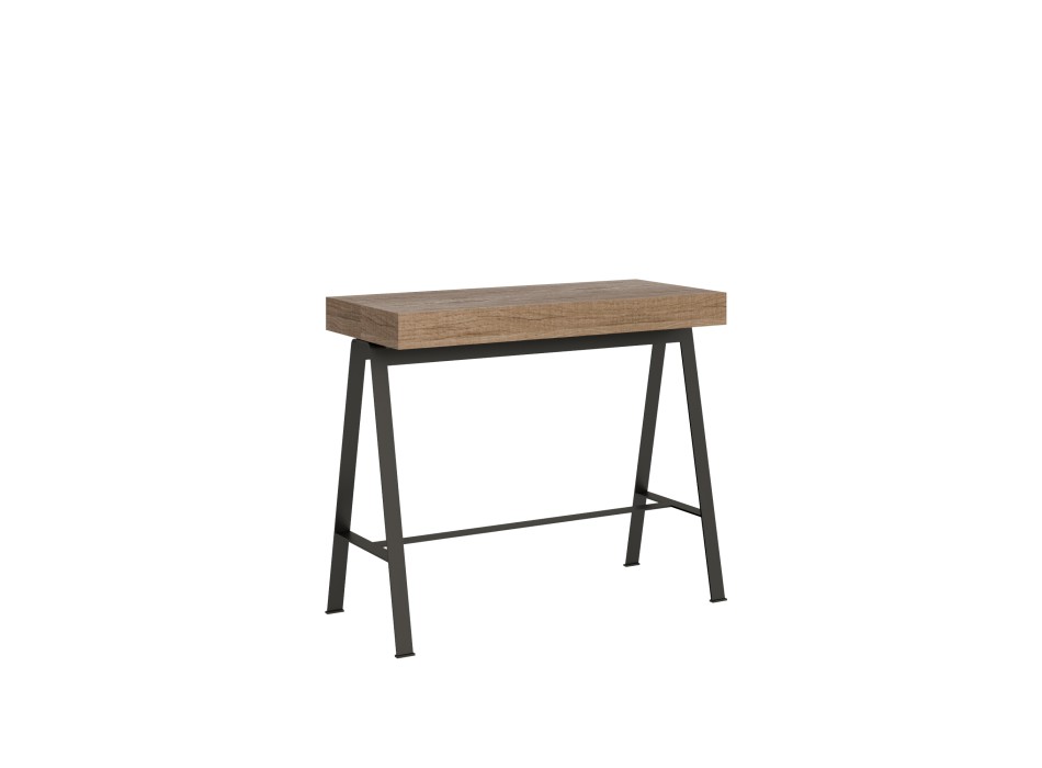 Console Bench Anthracite frame - Extendable console 90x40/196 cm Small Premium Bench Nature Oak Anthracite frame