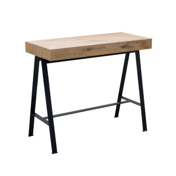 Console Bench Anthracite frame - Extendable console 90x40/300 cm Premium Bench Nature Oak Anthracite frame