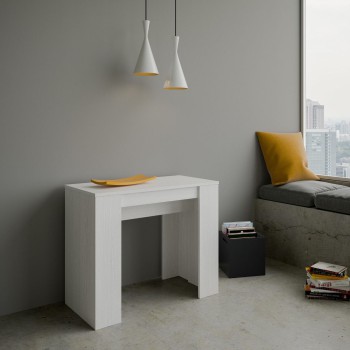 Basic Console - Extendable console 90x48/204 cm Basic Small White Ash