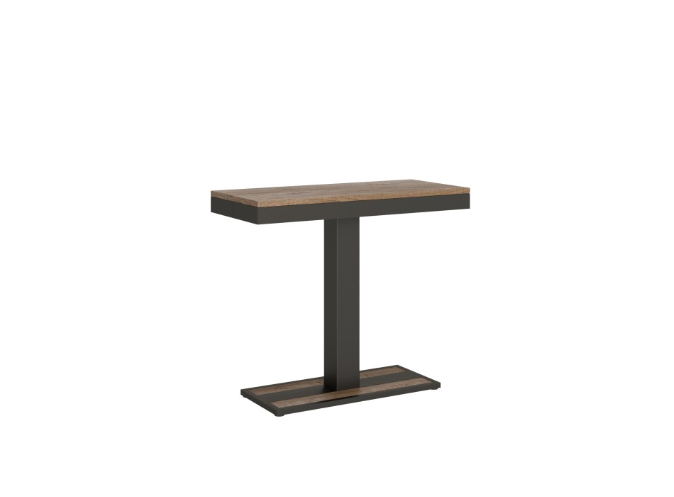 Capital Evolution console Anthracite frame - Extendable console 90x40/196 cm Capital Small Evolution Oak Natura Anthracite frame