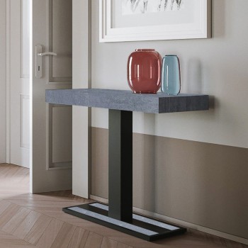 Capital console Anthracite frame - Extendable console 90x40/196 cm Capital Small White Ash Anthracite frame