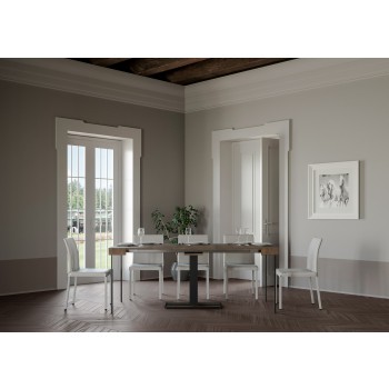 Capital console Anthracite frame - Extendable console 90x40/196 cm Capital Small White Ash Anthracite frame