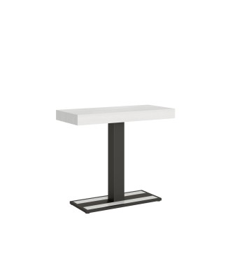 Capital console Anthracite frame - Extendable console 90x40/196 cm Capital Small White Ash Anthracite frame