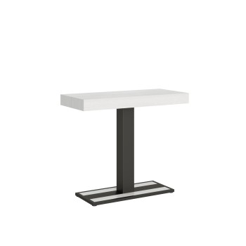 Capital console Anthracite frame - Extendable console 90x40/196 cm Capital Small White Ash Anthracite frame