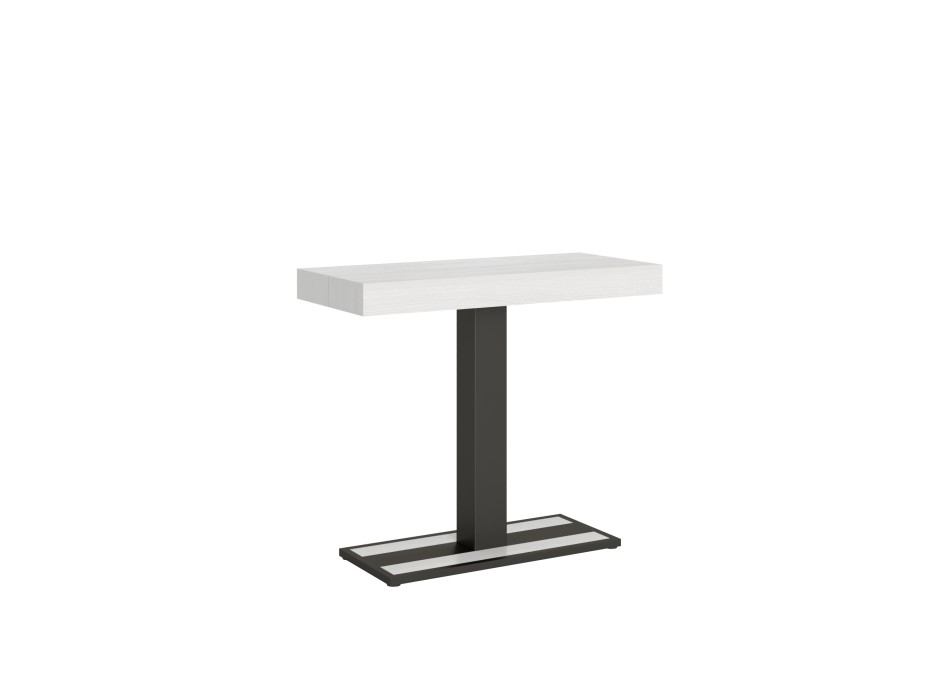 Capital console Anthracite frame - Extendable console 90x40/196 cm Capital Small White Ash Anthracite frame