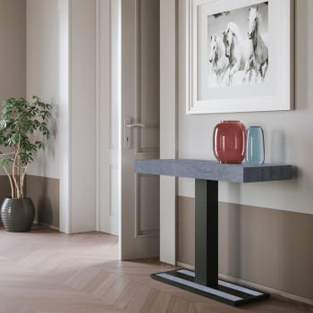 Capital Console with Anthracite frame - Extendable console 90x40/300 cm Capital White Ash with Anthracite frame