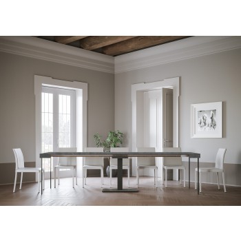 Capital console Anthracite frame - Extendable console 90x40/300 cm Capital White Ash Anthracite frame