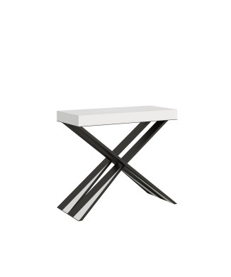 Diago console Anthracite frame - Extendable console 90x40/196 cm Diago Small White Ash Anthracite frame