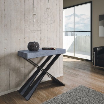 Diago Console with Anthracite frame - Extendable console 90x40/196 cm Diago Small Premium Oak Natura with Anthracite frame