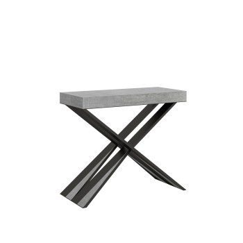 Console Diago Anthracite frame - Extendable console 90x40/300 cm Diago White Ash Anthracite frame