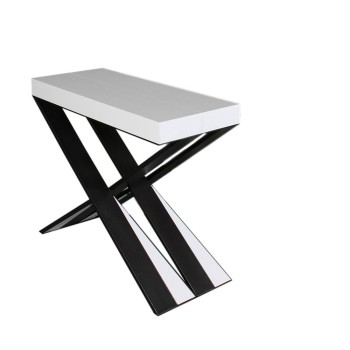 Console Diago Anthracite frame - Extendable console 90x40/300 cm Diago White Ash Anthracite frame