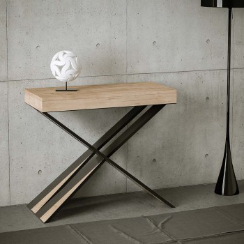 Console Diago Anthracite frame - Extendable console 90x40/300 cm Diago White Ash Anthracite frame