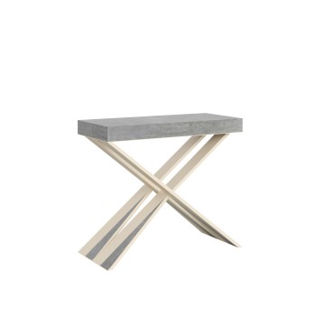 Diago Console with White frame - Extendable console 90x40/196 cm Diago Small White Ash with White frame