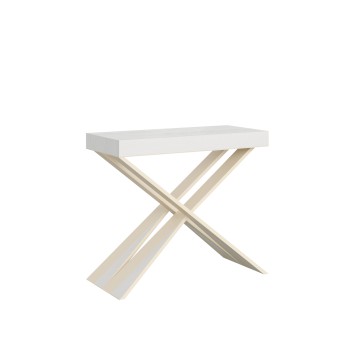 Diago Console with White frame - Extendable console 90x40/196 cm Diago Small White Ash with White frame