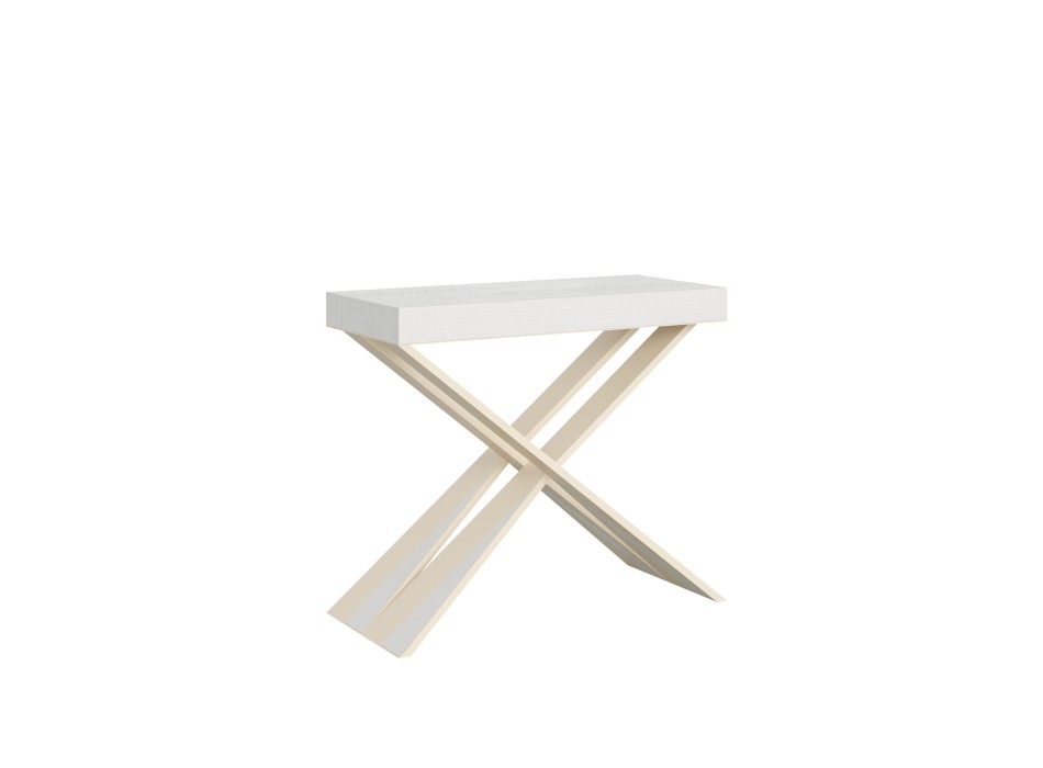 Diago Console with White frame - Extendable console 90x40/196 cm Diago Small White Ash with White frame