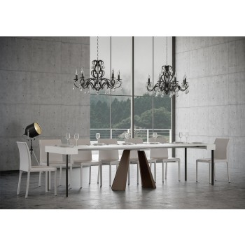 Diamante Console with Bear frame - Extendable console 90x40/300 cm Diamond White Ash with Bear frame