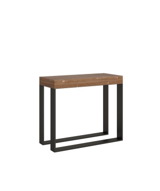 Elettra Console with Anthracite frame - Extendable console 90x40/190 cm Elettra Small Stained Fir with Anthracite frame