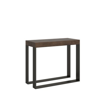 Elettra Console Anthracite frame - Extendable console 90x40/196 cm Elettra Small White Ash Anthracite frame