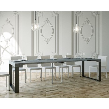 Console Elettra Anthracite frame - Extendable console 90x40/300 cm Elettra White Ash Anthracite frame