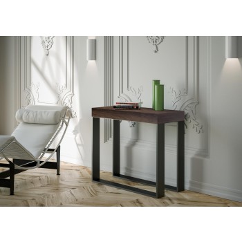 Console Elettra Anthracite frame - Extendable console 90x40/300 cm Elettra White Ash Anthracite frame