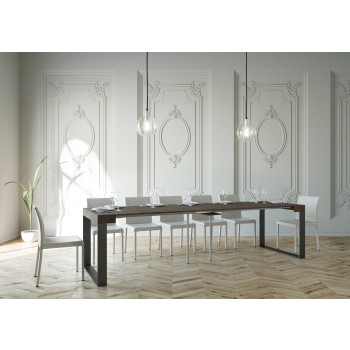 Elettra Console Anthracite frame - Extendable console 90x40/300 cm Elettra White Ash Anthracite frame