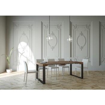 Console Elettra Anthracite frame - Extendable console 90x40/300 cm Elettra White Ash Anthracite frame