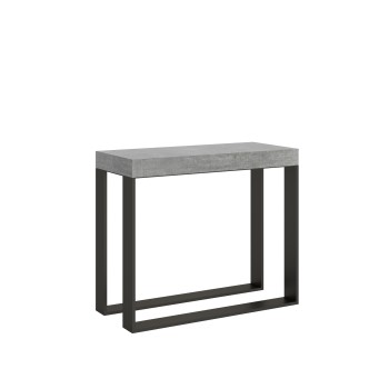 Console Elettra Anthracite frame - Extendable console 90x40/300 cm Elettra White Ash Anthracite frame