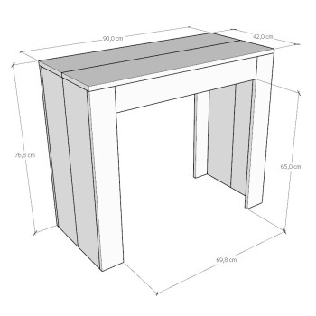 Emy Console - Extendable console 90x42/302 cm Emy Spatulated White