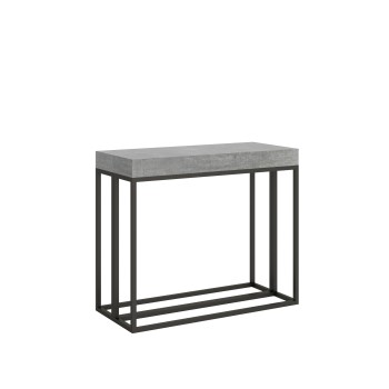 Epoca console with Anthracite frame - Extendable console 90x40/196 cm Epoca Small White Ash with Anthracite frame