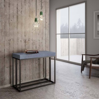 Epoca console with Anthracite frame - Extendable console 90x40/196 cm Epoca Small White Ash with Anthracite frame