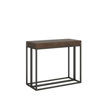 Epoca console with Anthracite frame - Extendable console 90x40/196 cm Epoca Small White Ash with Anthracite frame