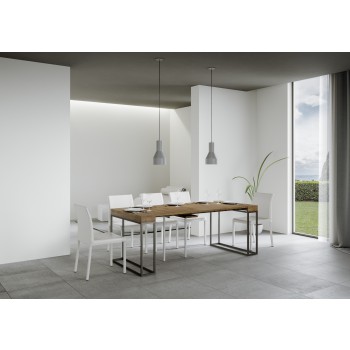 Epoca console with Anthracite frame - Extendable console 90x40/196 cm Epoca Small White Ash with Anthracite frame