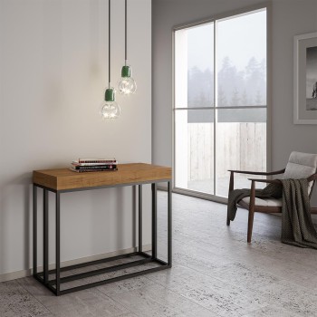 Epoca console with Anthracite frame - Extendable console 90x40/196 cm Epoca Small Premium Oak Natura with Anthracite frame