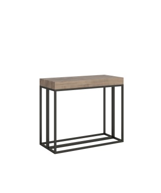 Epoca console with Anthracite frame - Extendable console 90x40/196 cm Epoca Small Premium Oak Natura with Anthracite frame