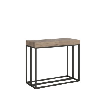 Epoca console with Anthracite frame - Extendable console 90x40/196 cm Epoca Small Premium Oak Natura with Anthracite frame