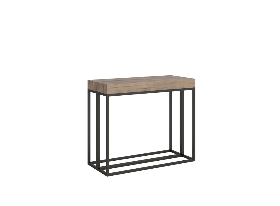 Epoca console with Anthracite frame - Extendable console 90x40/196 cm Epoca Small Premium Oak Natura with Anthracite frame