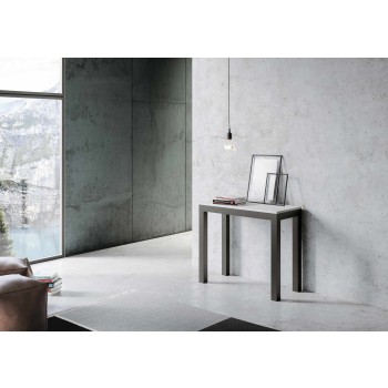 Everyday Evolution console Anthracite frame - Extendable console 90x40/196 cm Everyday Small Evolution White Ash Anthracite frame